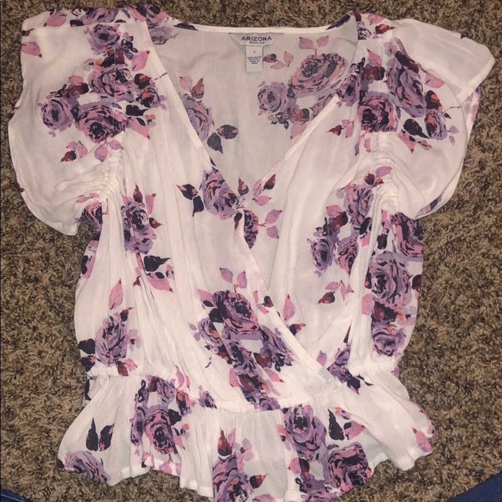 Purple + White Blouse